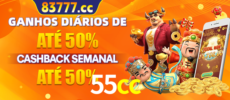 Anúncio de um membro ganhador do cassino 55cc que ganhou R$2.193.486,00 jogando o slot PG Fortune Tiger, com os mascotes do jogo comemorando o prêmio.